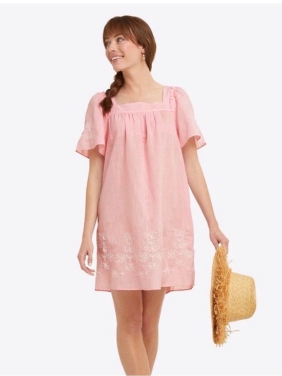 Draper James Dresses & Skirts - Draper James Pink Embroidered Square-Neck Shift Dress